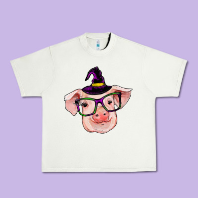Pig With Halloween Urban Heavy Tee Designed By Ranaportraitstore