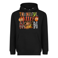 Black Thankful Little Mon Heavyweight Hoodie - CowhideDigitalArt