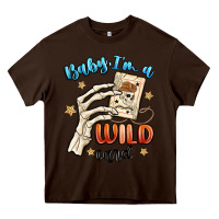Chocolate Brown baby im a wild card Heavy Core Tee - MaliasSmallBusiness