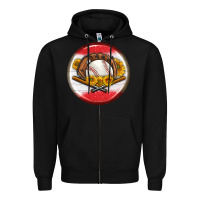 Black baseball with sunflower round earrings Zipper Hoodie - BundleAndBundleShop