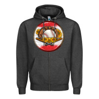 Charcoal Heather baseball with sunflower round earrings Zipper Hoodie - BundleAndBundleShop