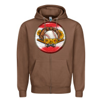 Chestnut baseball with sunflower round earrings Zipper Hoodie - BundleAndBundleShop