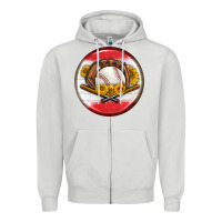Dove Grey baseball with sunflower round earrings Zipper Hoodie - BundleAndBundleShop