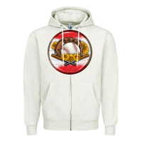 Oatmeal Heather baseball with sunflower round earrings Zipper Hoodie - BundleAndBundleShop