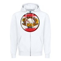 White baseball with sunflower round earrings Zipper Hoodie - BundleAndBundleShop