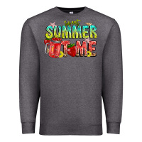 Charcoal Heather summer time Premium Sweatshirt - CowhideDigitalArt