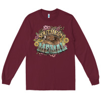 Burgundy Southern Memal western flowers Long Sleeve Tee - HowdyJamesFarm