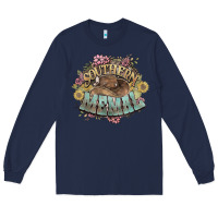 Navy Southern Memal western flowers Long Sleeve Tee - HowdyJamesFarm