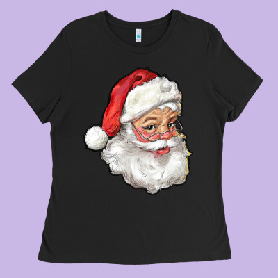 Santa Ladies Tee Designed By Ranaportraitstore