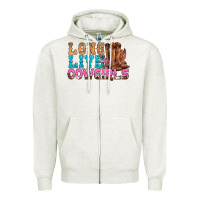 Oatmeal Heather Western Long Live Cowgirls With Roses Zipper Hoodie - BundleAndBundleShop