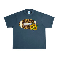 Midnight Navy Leopard Print Footbal Urban Heavy Tee - Bettercallsaul