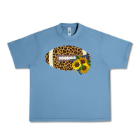 Pebble Blue Leopard Print Footbal Urban Heavy Tee - Bettercallsaul