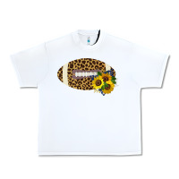 White Leopard Print Footbal Urban Heavy Tee - Bettercallsaul