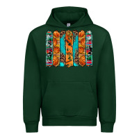Forest Green basketball serape cowhide turquoise leopard glitter  brushstrokes Urban Hoodie - Artiststas