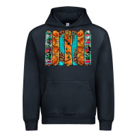 Navy basketball serape cowhide turquoise leopard glitter  brushstrokes Urban Hoodie - Artiststas