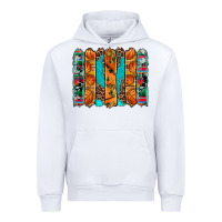 White basketball serape cowhide turquoise leopard glitter  brushstrokes Urban Hoodie - Artiststas