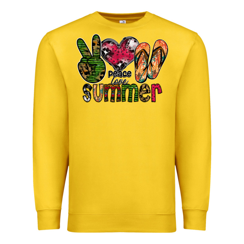 Peace Love Summer Premium Sweatshirt by CowhideDigitalArt | Teevron