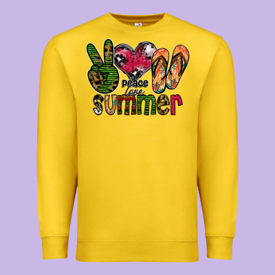 Peace Love Summer Premium Sweatshirt Designed By Cowhidedigitalart