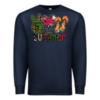Navy peace love summer Premium Sweatshirt - CowhideDigitalArt