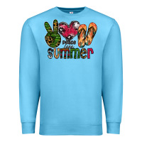 Ocean Blue peace love summer Premium Sweatshirt - CowhideDigitalArt