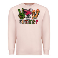 Pale Pink peace love summer Premium Sweatshirt - CowhideDigitalArt