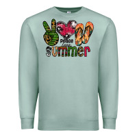 Seafoam peace love summer Premium Sweatshirt - CowhideDigitalArt