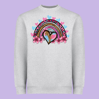 Valentine's Day Rainbow Heart Olivia Heavyweight Sweatshirt Designed By Oliviacreatesart