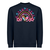 Navy valentine's day rainbow heart olivia Heavyweight Sweatshirt - OliviaCreatesArt