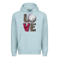 Blue Mist love volleyball Premium Hoodie - FaDigitalArtStudio