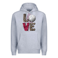 Heather Grey love volleyball Premium Hoodie - FaDigitalArtStudio