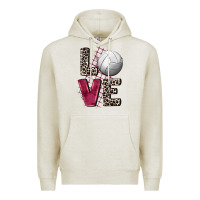 Oatmeal Heather love volleyball Premium Hoodie - FaDigitalArtStudio