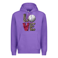 Purple love volleyball Premium Hoodie - FaDigitalArtStudio