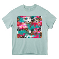 Arona leopard cowhide pink turquoise glitter Heavy Core Tee - NancyCooperArtShop