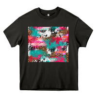 Asphalt leopard cowhide pink turquoise glitter Heavy Core Tee - NancyCooperArtShop