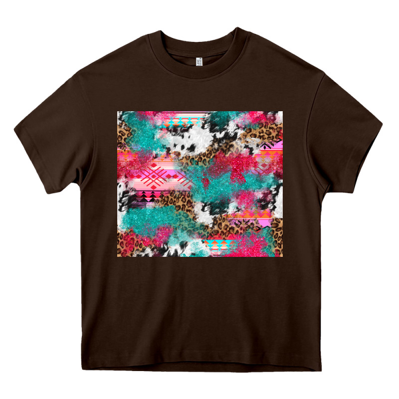 Leopard Cowhide Pink Turquoise Glitter Heavy Core Tee by NancyCooperArtShop | Teevron