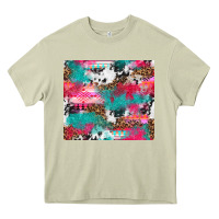 Mossy leopard cowhide pink turquoise glitter Heavy Core Tee - NancyCooperArtShop