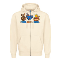 Sandshell Peace Love Hotdog Zipper Hoodie - BundleAndBundleShop