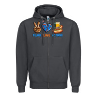 Smoke Peace Love Hotdog Zipper Hoodie - BundleAndBundleShop