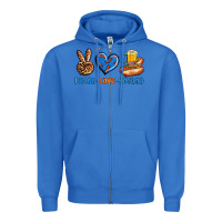 True Royal Peace Love Hotdog Zipper Hoodie - BundleAndBundleShop