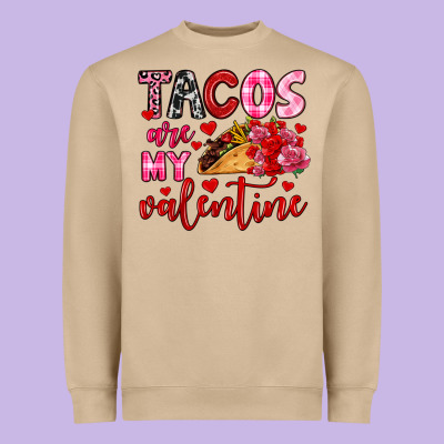 Tacos Are My Valentine Heavyweight Sweatshirt Designed By Oliviacreatesart