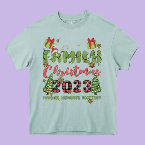 Custom Family Christmas 2023 Marking Memories Toge Heavy Core Tee Designed By Maliassmallbusiness