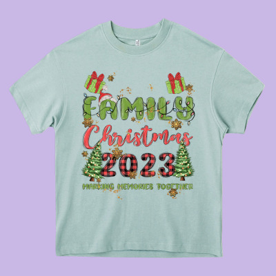 Custom Family Christmas 2023 Marking Memories Toge Heavy Core Tee Designed By Maliassmallbusiness