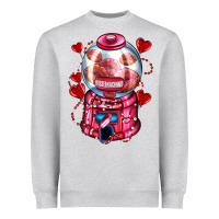 Heather Grey kiss  machine  olivia Heavyweight Sweatshirt - OliviaCreatesArt