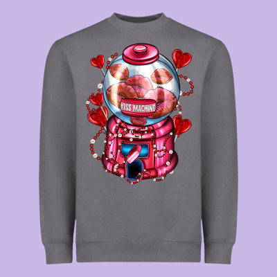 Kiss  Machine  Olivia Heavyweight Sweatshirt Designed By Oliviacreatesart