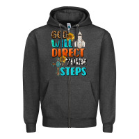 Charcoal Heather God Will Direct Your Steps Zipper Hoodie - BundleAndBundleShop