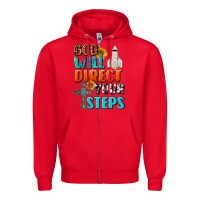 Red God Will Direct Your Steps Zipper Hoodie - BundleAndBundleShop