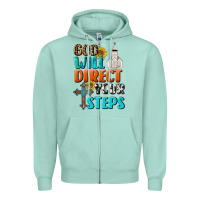 Seafoam God Will Direct Your Steps Zipper Hoodie - BundleAndBundleShop