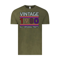 Vintage Olive Vintage 1980 Birthday Vintage Tee - Bettercallsaul