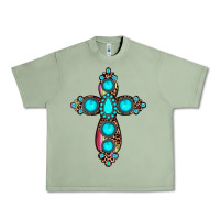 Oil Green gemstone cross Urban Heavy Tee - JahusDesignShop