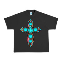 Pigment Black gemstone cross Urban Heavy Tee - JahusDesignShop